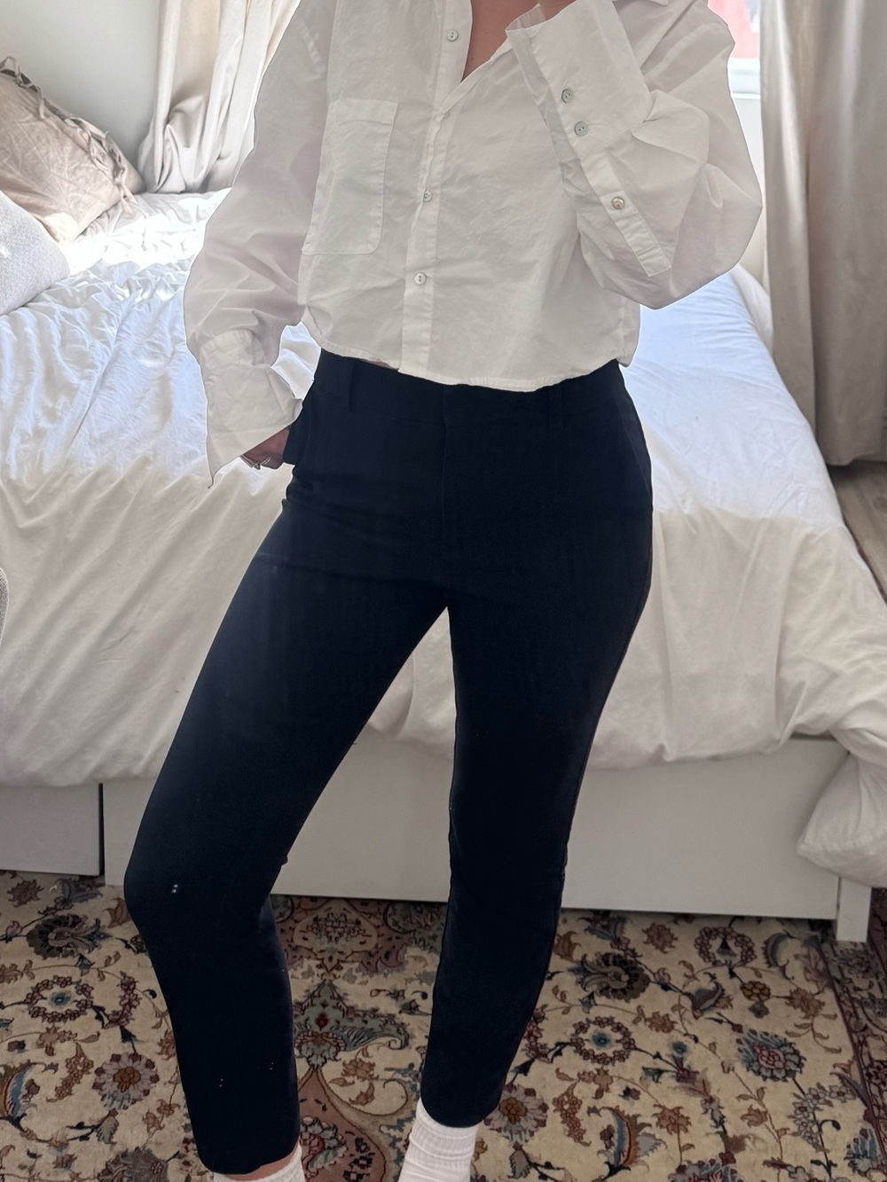H&M Straight Leg Navy Blue Work Pants